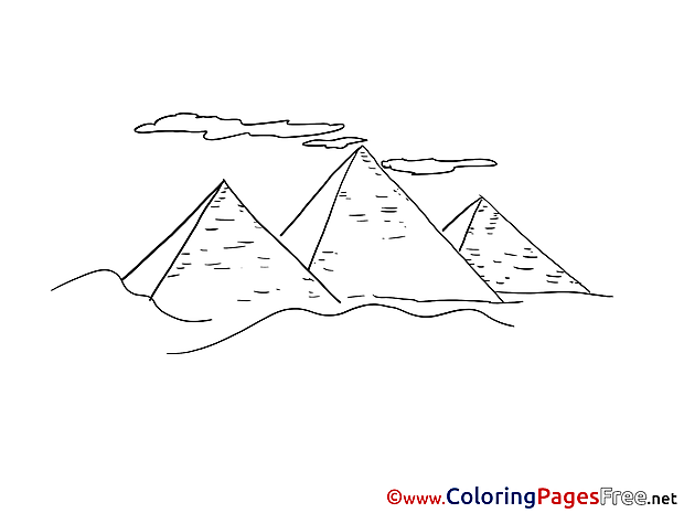 Pyramides Egypt for Children free Coloring Pages