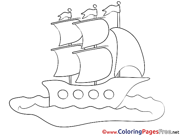 Ship Travelling Coloring Sheets download free