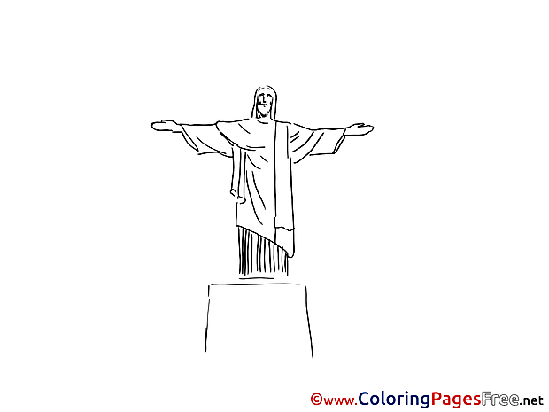 Statue of Christ Colouring Sheet download free