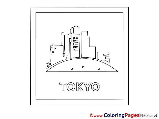 Tokyo download Colouring Sheet free