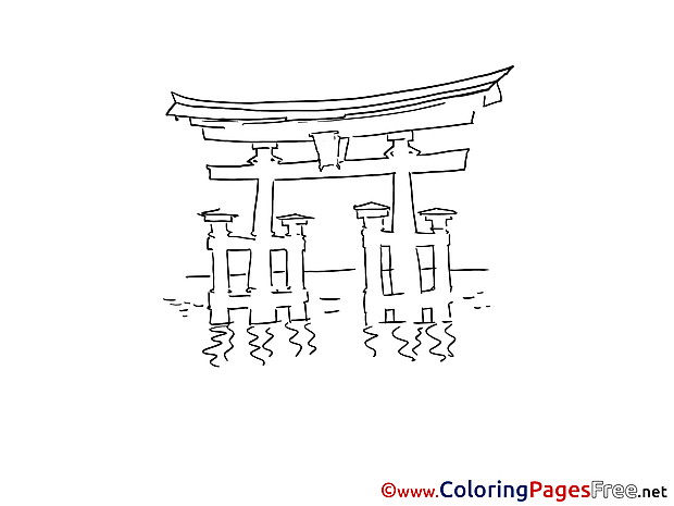 Torii free Travelling Colouring Page download