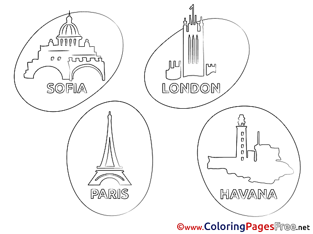 Travelling Cities Coloring Pages for free