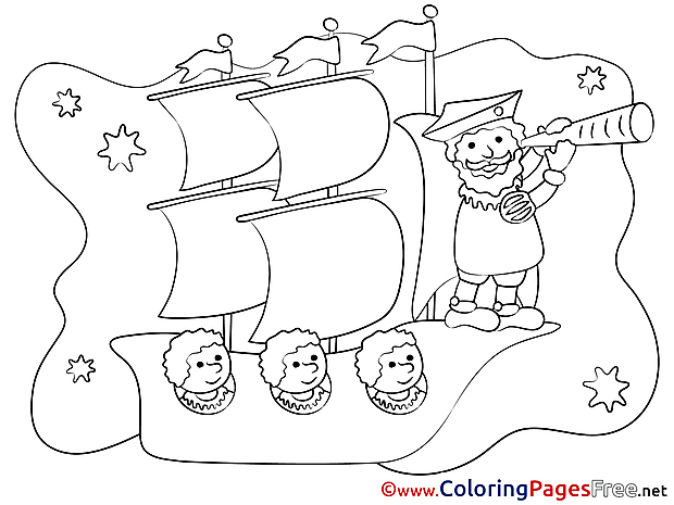 Travelling Ship free printable Coloring Sheets