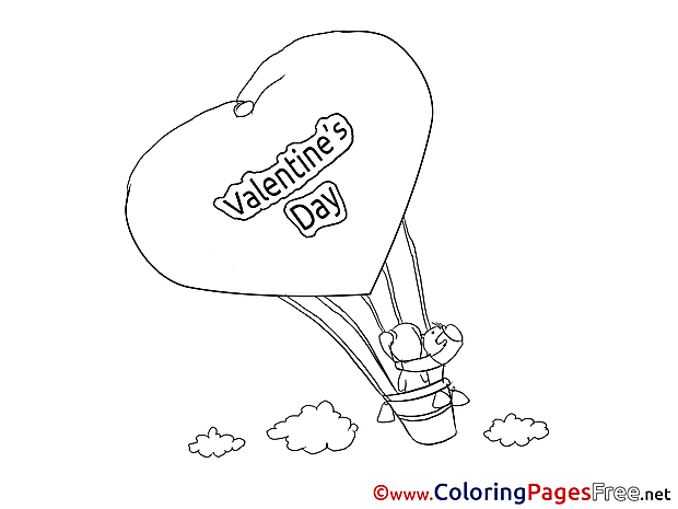 Air Balloon download Valentine's Day Coloring Pages