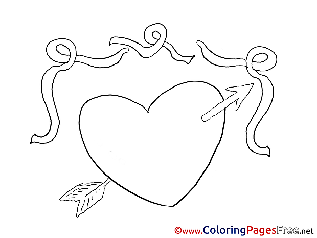 Arrow Heart download Valentine's Day Coloring Pages