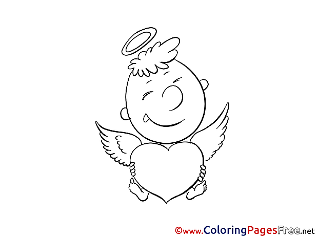 Boy Cupid free Valentine's Day Coloring Sheets