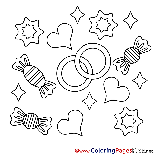 Candies Coloring Sheets Valentine's Day free