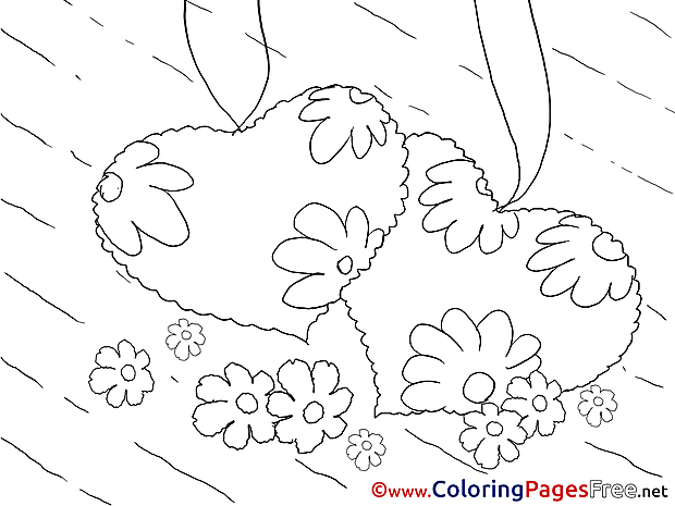 Chamomiles Hearts Valentine's Day free Coloring Pages