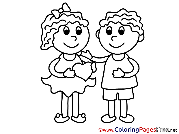 Children Valentine's Day Coloring Pages free