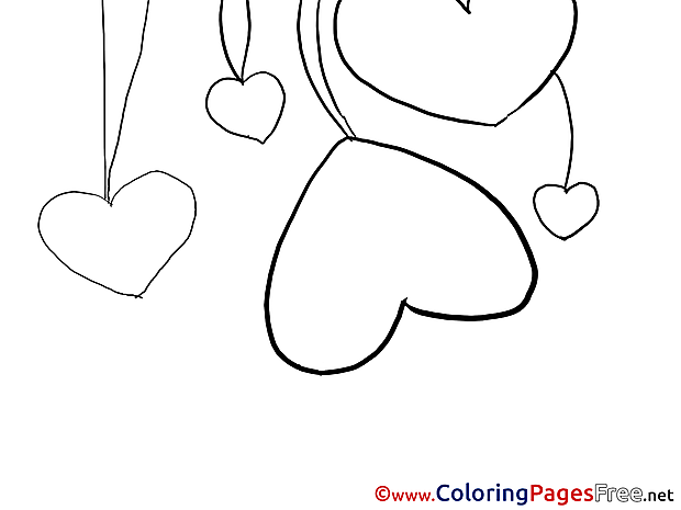 Coloring Pages Hearts Valentine's Day for free