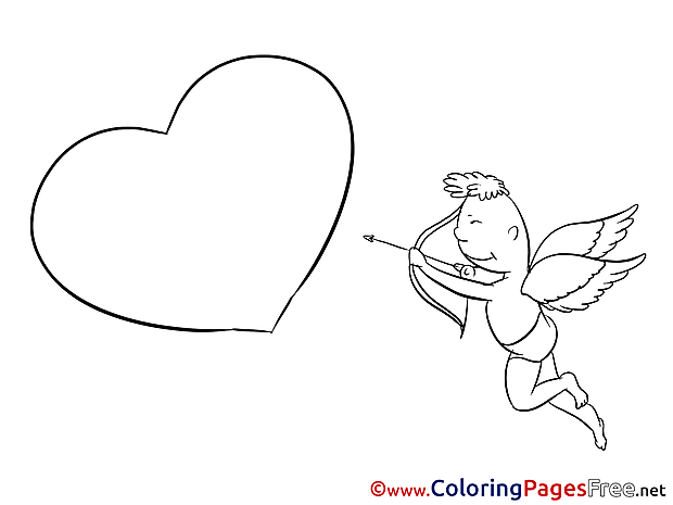 Cupid Love Kids Valentine's Day Coloring Pages