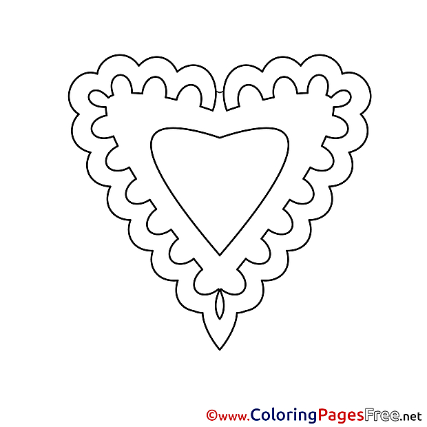Decoration Heart free Colouring Page Valentine's Day