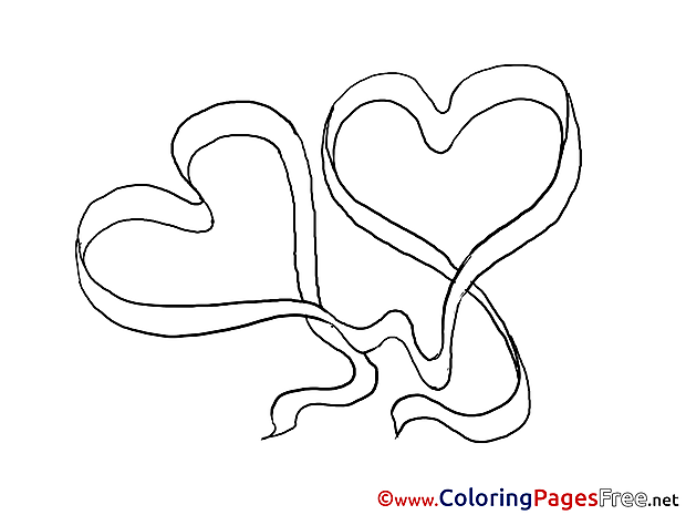 Drawing Hearts for Kids Valentine's Day Colouring Page