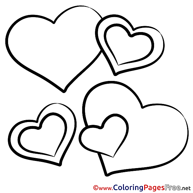 Drawing Hearts printable Coloring Pages Valentine's Day