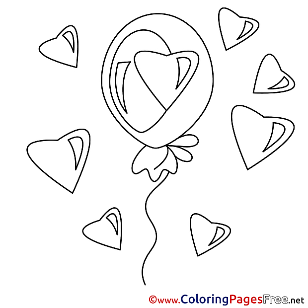 Hearts printable Valentine's Day Coloring Sheets