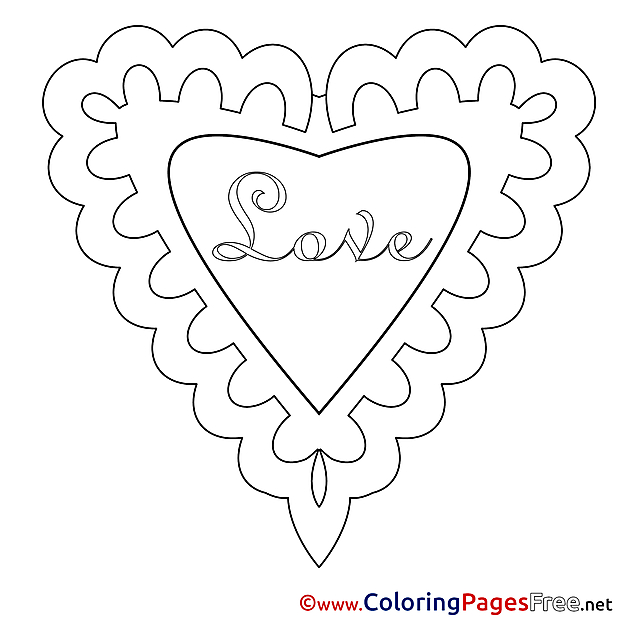 Image Heart Colouring Page Valentine's Day free