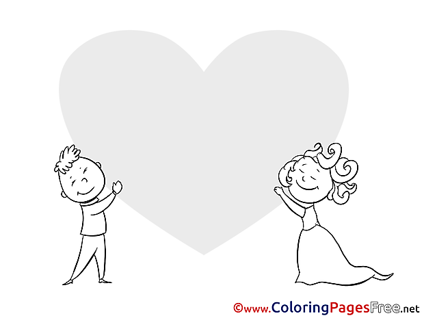In Love free Colouring Page Valentine's Day