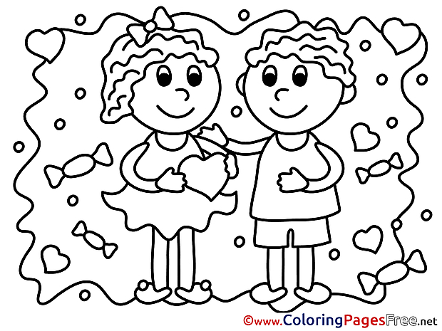 Kids Coloring Sheets Valentine's Day free