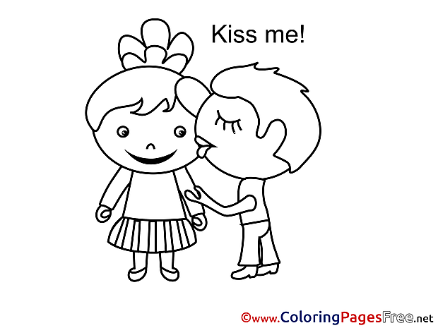 Kiss Me Valentine's Day Coloring Pages download