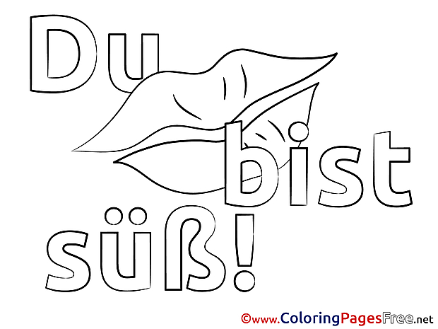 Lips Kids Valentine's Day Coloring Pages