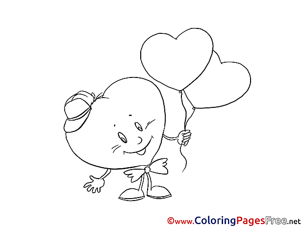 Love Hearts Valentine's Day Coloring Pages download