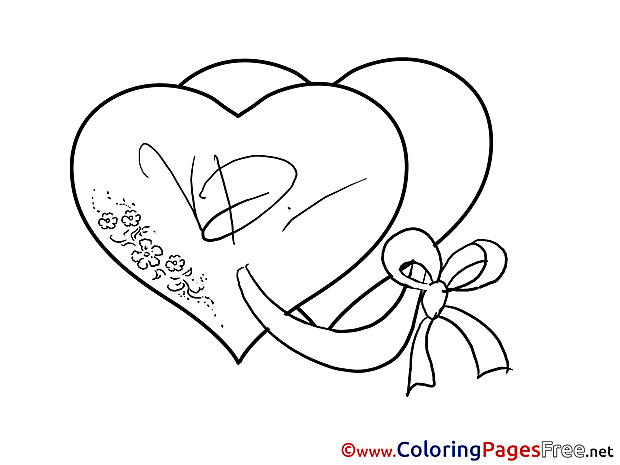 Love Heats Valentine's Day Colouring Sheet free