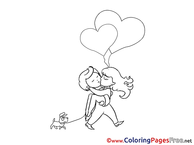Lovers Valentine's Day Coloring Pages download