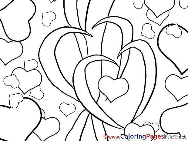 Picture Hearts free Valentine's Day Coloring Sheets