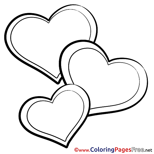 Picture Hearts Valentine's Day Colouring Sheet free