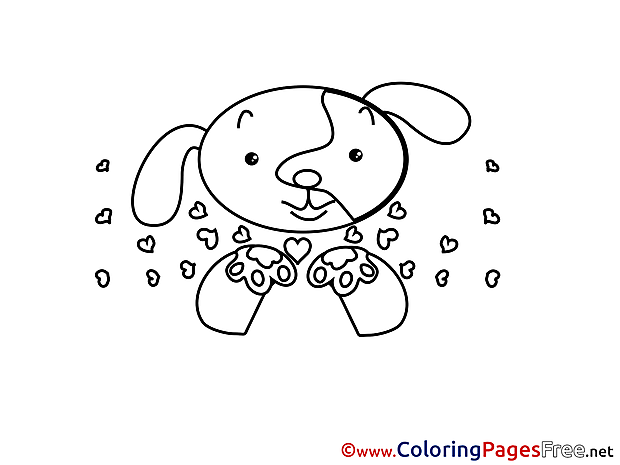 Puppy Hearts printable Valentine's Day Coloring Sheets