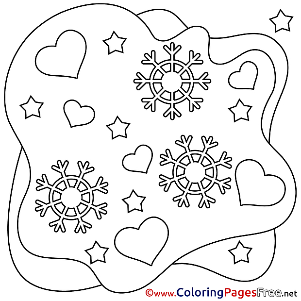 Snowflakes Coloring Sheets Valentine's Day free