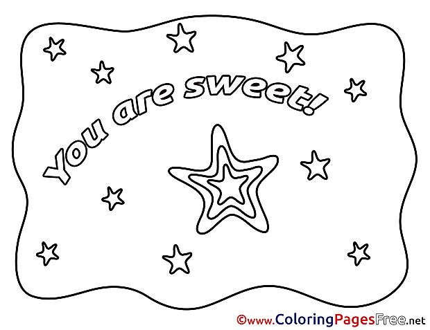 Star You Are Sweet printable Valentine's Day Coloring Sheets