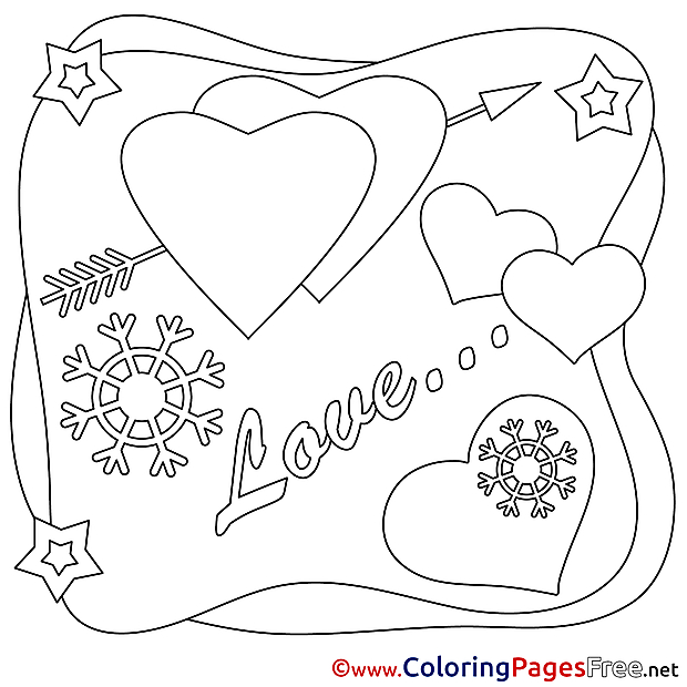 Valentine's Day Colouring Sheet Love free