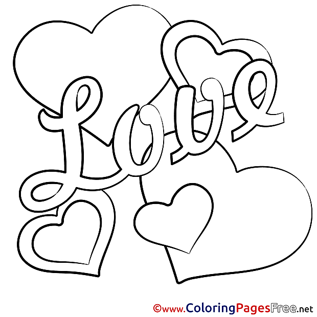 Valentine's Day Hearts Coloring Pages free