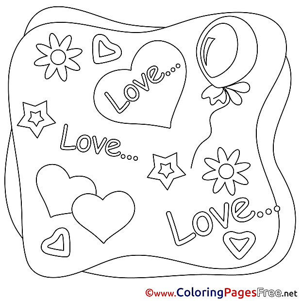 Valentine's Day Hearts free Coloring Pages