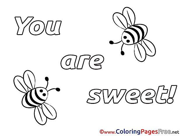 You Are Sweet printable Coloring Pages Valentine's Day