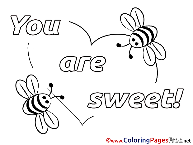 You Are Sweet Valentine's Day Colouring Sheet free