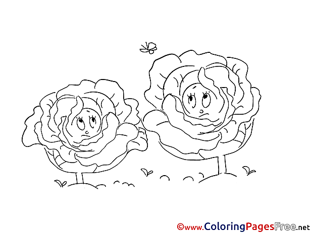Cabbages Kids download Coloring Pages