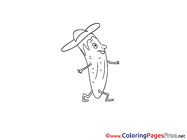 Cucumber printable Coloring Sheets download