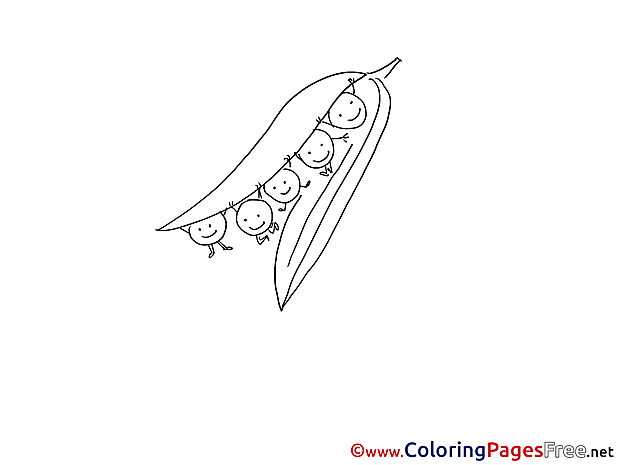 Peas Children download Colouring Page