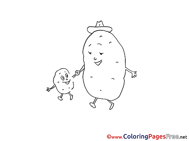 Potato download Colouring Sheet free