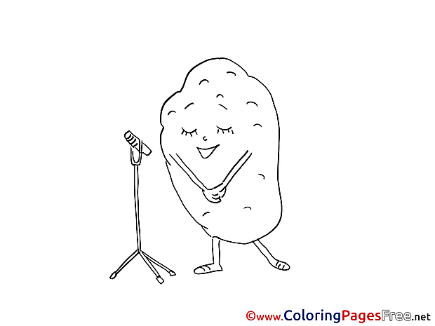 Potato sings printable Coloring Sheets download