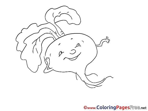 Radish free Colouring Page download