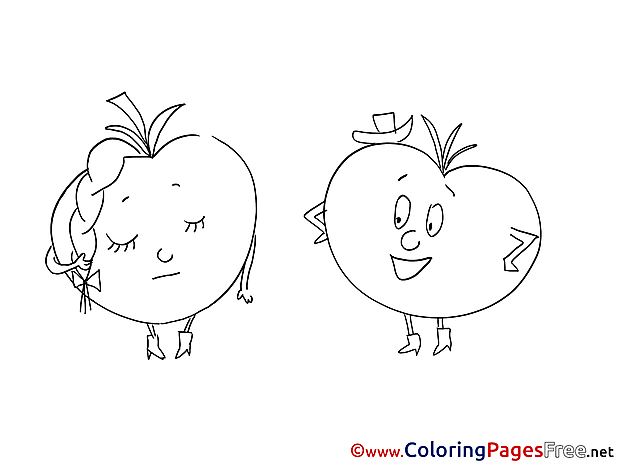 Tomatos Kids free Coloring Page