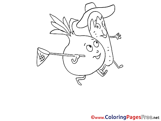 Vegetables free printable Coloring Sheets