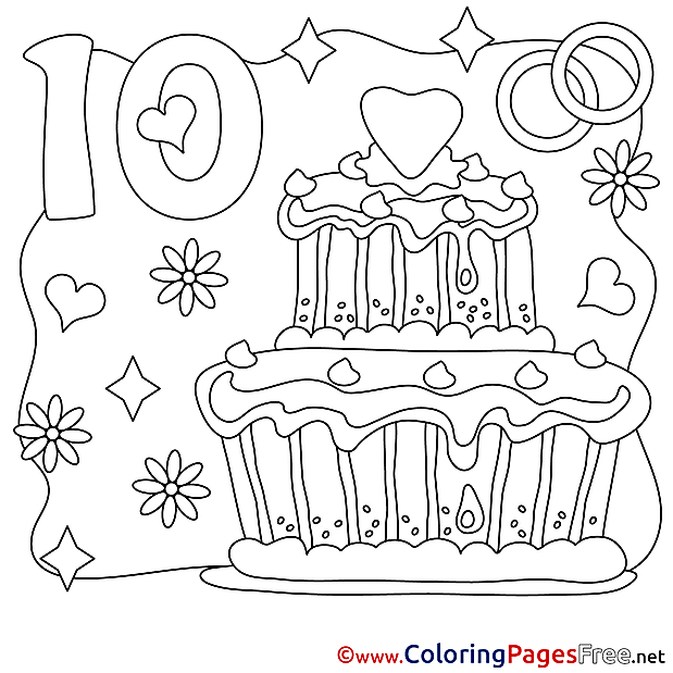 10 Years Wedding Coloring Sheets download free
