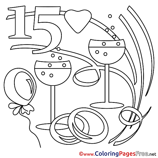 15 Years Wedding Coloring Pages download for free