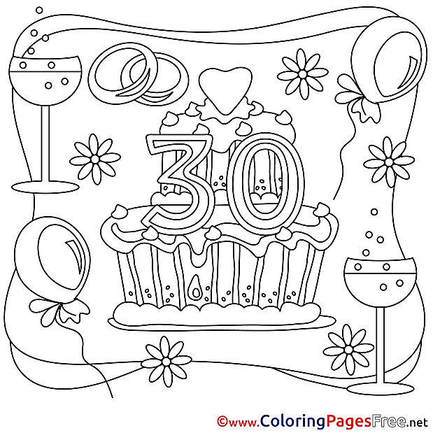 30 Years Wedding Coloring Pages download for free