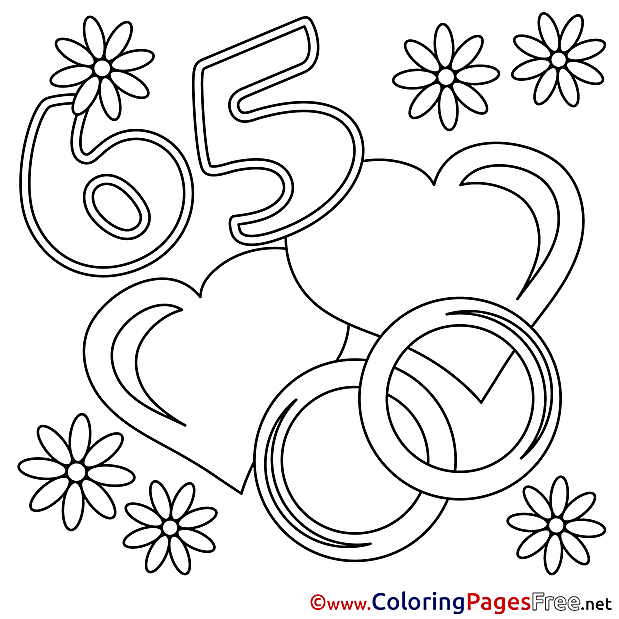 65 Years Wedding Coloring Sheets download free