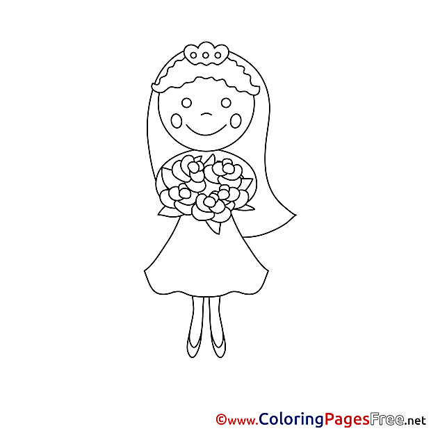 Bride Bouquet free Coloring Pages for Children